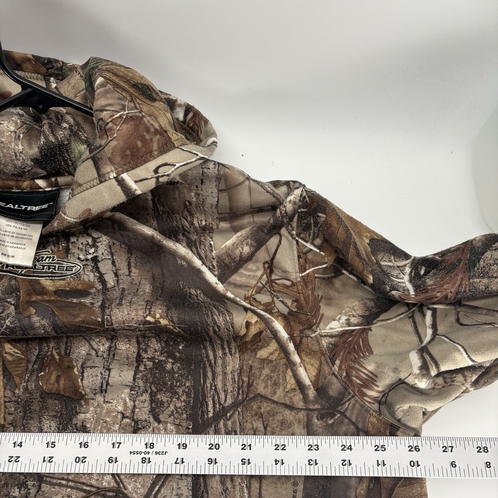 Vintage 90s Team Realtree Camo Fleece Lined PulloverHoodie Outdoor Hunting L - Picture 3 of 9